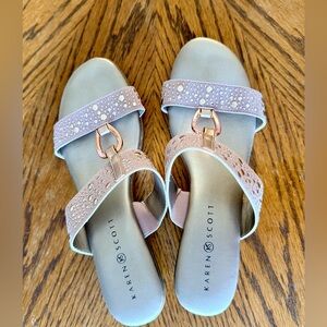 Karen Scott Embellished Rose Gold Sandals